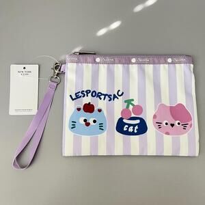 Lesportsac Ciacia Cat Large 1zipper Wristlet Pouch NWT